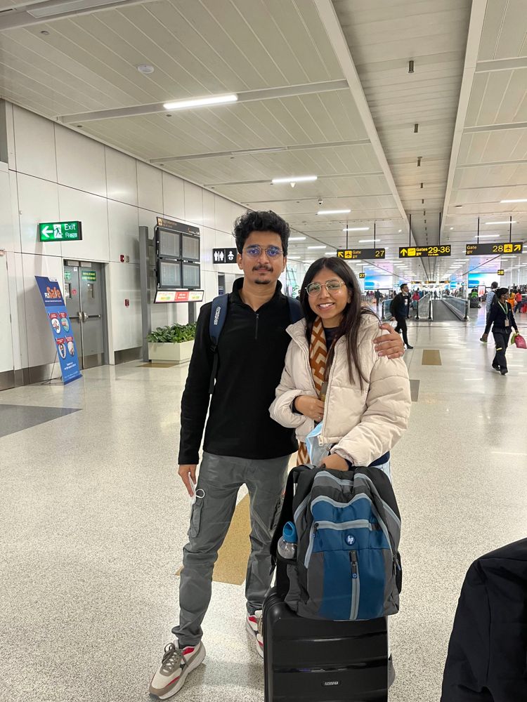 Urvish and Unnati together at an airport